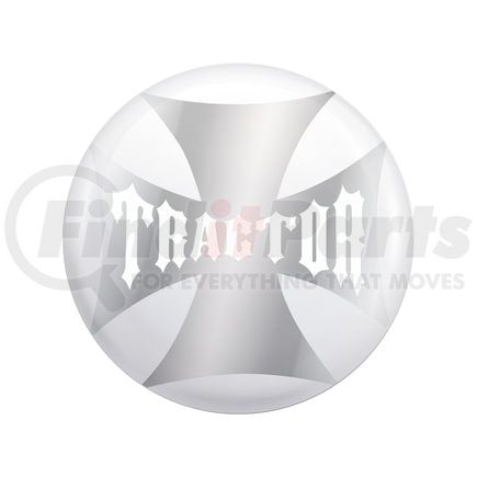 23222-2W by UNITED PACIFIC - Air Brake Valve Control Knob - Pearl White, "Tractor" Maltese Cross Sticker