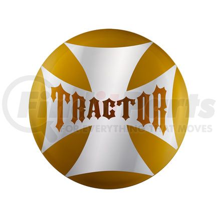 23222-2Y by UNITED PACIFIC - Air Brake Valve Control Knob - Electric Yellow, "Tractor" Maltese Cross Sticker