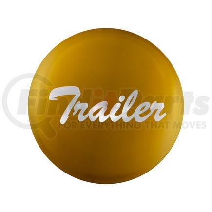 23229-1Y by UNITED PACIFIC - Air Brake Valve Control Knob - Electric Yellow, "Trailer" Glossy Sticker, Chrome Lettering