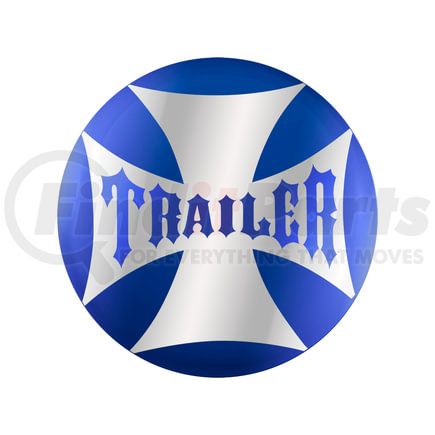 23229-2B by UNITED PACIFIC - Air Brake Control Valve Knob Sticker - "Trailer" Maltese Cross, Blue