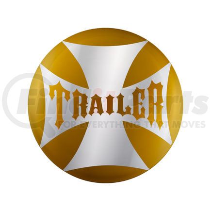 23229-2Y by UNITED PACIFIC - Air Brake Valve Control Knob - Yellow, "Trailer" Maltese Cross Sticker