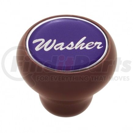 23551 by UNITED PACIFIC - Dash Knob - "Washer" Wood Deluxe, Purple Glossy Sticker