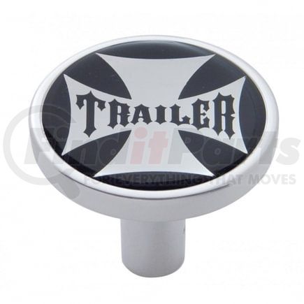 23675 by UNITED PACIFIC - Air Brake Valve Control Knob - "Trailer" Long, Black Maltese Cross Sticker