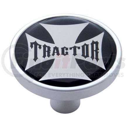 23681 by UNITED PACIFIC - Air Brake Valve Control Knob - "Tractor" Short, Black Maltese Cross Sticker