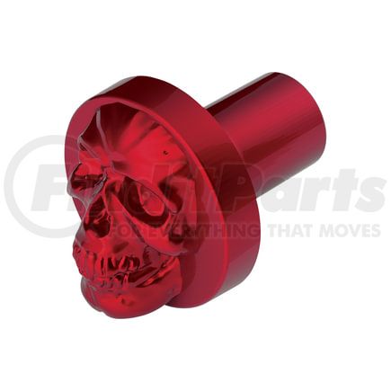 23924 by UNITED PACIFIC - Air Brake Valve Control Knob - Zinc Alloy, Skull Design, Screw-On, Candy Red