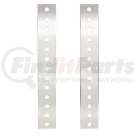 30104 by UNITED PACIFIC - Light Bar Bracket - Air Cleaner Bracket Only, Front, Stainless, 26 Mini Light Cut-Outs, for Peterbilt