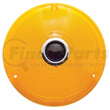 30282 by UNITED PACIFIC - Marker Light Lens - Deep Dish, with Blue Dot, Amber Lens