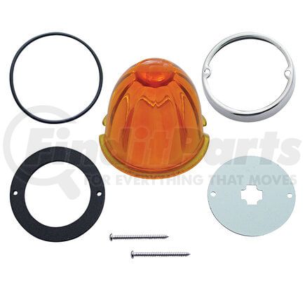 30509 by UNITED PACIFIC - Truck Cab Light Conversion Kit - Grakon 1000 Style, Amber, with Watermelon Glass Lens & Twist In Base