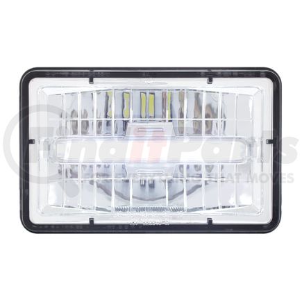 31153 by UNITED PACIFIC - Headlight - RH/LH, 4 x 6", Rectangle, Chrome Housing, High Beam, with White 9 LED Position Light