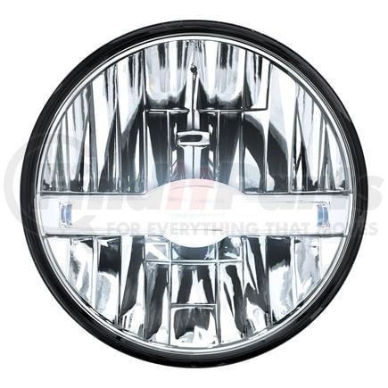 31200 by UNITED PACIFIC - Headlight - High Power, LED, RH/LH, 7" Round, Chrome Housing, High/Low Beam, with LED Position Light Bar