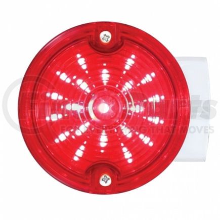 31219 by UNITED PACIFIC - Turn Signal Light - 21 LED 3.25" Dual Function Harley Signal Light, with Housing, Red LED/Red Lens