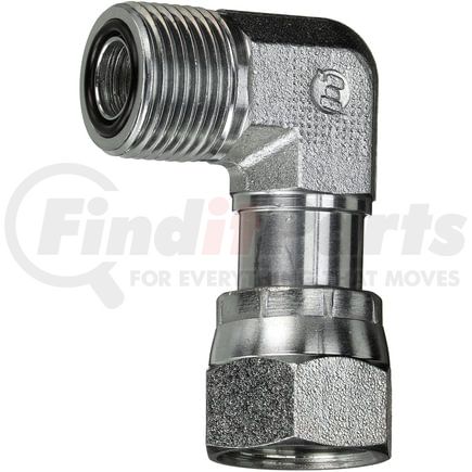 Gates G60724-1010 Hydraulic Coupling / Adapter Male Flat-Face O-Ring to Female Flat-Face Swivel - 90 (SAE to SAE)