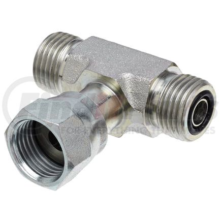 Gates G60742-1010 Hydraulic Coupling / Adapter Male Flat-Face O-Ring on Run to Female Flat-Face Swivel - Tee (SAE to SAE)