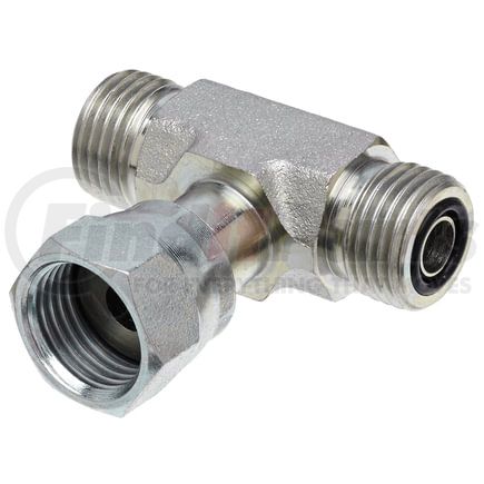 G60742-0606 by GATES - Male Flat-Face O-Ring on Run to Female Flat-Face Swivel - Tee (SAE to SAE)