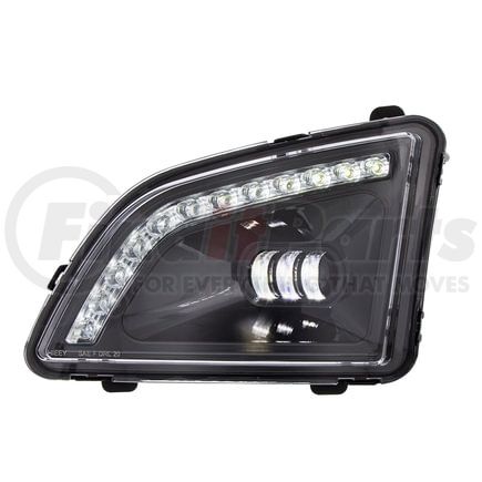 35859 by UNITED PACIFIC - Fog Light - Driver Side, 18 LED, Black, with Position Light, for 2018-2022 Volvo VNL