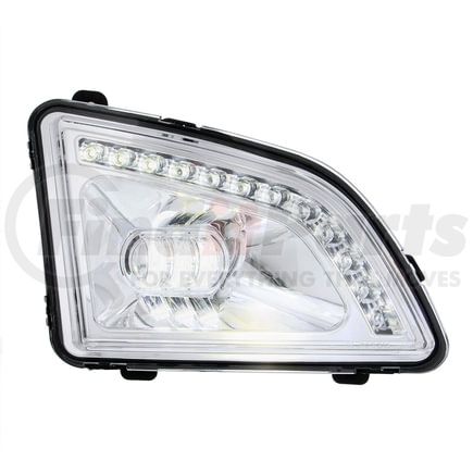 35858 by UNITED PACIFIC - Fog Light - Passenger Side, 18 LED, Chrome, with Position Light, for 2018-2022 Volvo VNL