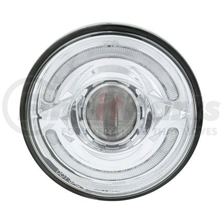 35888 by UNITED PACIFIC - Headlight - 60 LED, UltraLit, 5.75" Round, Left or Right, High Beam, Amber/White LED