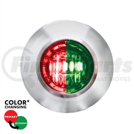 35934 by UNITED PACIFIC - Clearance Light - (2) Red and Green LED, Clear Lens, 3/4" Round, Mini, Double Fury