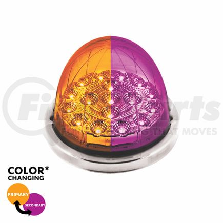 35976 by UNITED PACIFIC - Marker Light - (17) Amber and Purple LED, Clear Lens, Double Fury, Watermelon Style