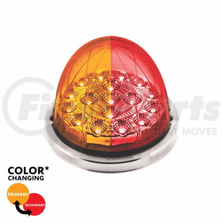 35977 by UNITED PACIFIC - Marker Light - (17) Amber and Red LED, Clear Lens, Double Fury, Watermelon Style