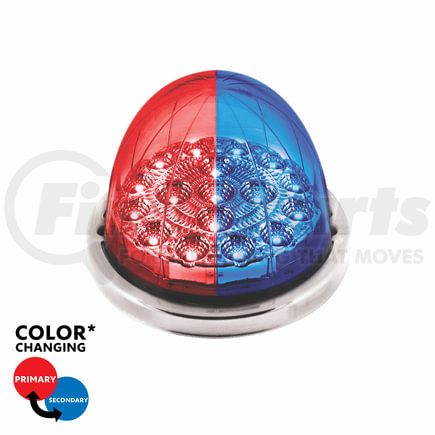 35979 by UNITED PACIFIC - Marker Light - (17) Red and Blue LED, Clear Lens, Double Fury, Watermelon Style