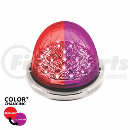 35981 by UNITED PACIFIC - Marker Light - (17) Red and Purple LED, Clear Lens, Double Fury, Watermelon Style