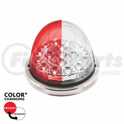 35982 by UNITED PACIFIC - Marker Light - (17) Red and Whtie LED, Clear Lens, Double Fury, Watermelon Style