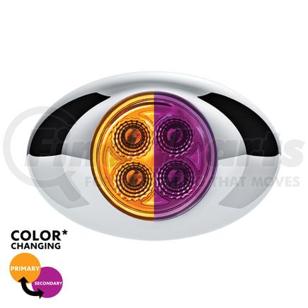 36028 by UNITED PACIFIC - Clearance Light - 4 LED, Amber and Purple LED, Clear Lens, Double Fury