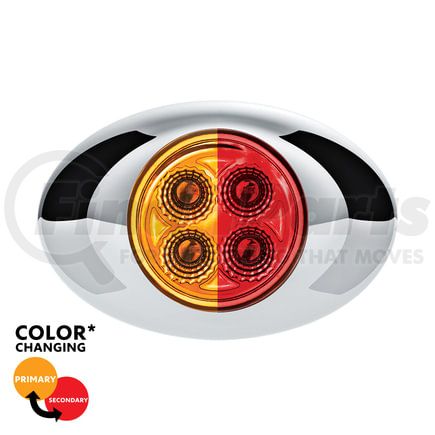 36029 by UNITED PACIFIC - Clearance Light - 4 LED, Amber and Red LED, Clear Lens, Double Fury