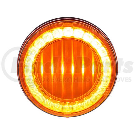 36086 by UNITED PACIFIC - Brake / Tail / Turn Signal Light - 4", Round, 30 LED, Amber LED/Lens, I-Series Lumos Light