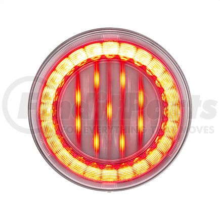 36092 by UNITED PACIFIC - Brake / Tail / Turn Signal Light - 4", Round, 33 LED, Red LED, Clear Lens, X-Series Lumos Light