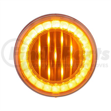 36091 by UNITED PACIFIC - Brake / Tail / Turn Signal Light - 4", Round, 33 LED, Amber LED/Lens, X-Series Lumos Light