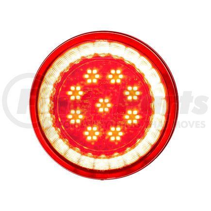 36095 by UNITED PACIFIC - Brake / Tail / Turn Signal Light - 4", Round, 33 LED, Red LED/Lens, S-Series Lumos Light