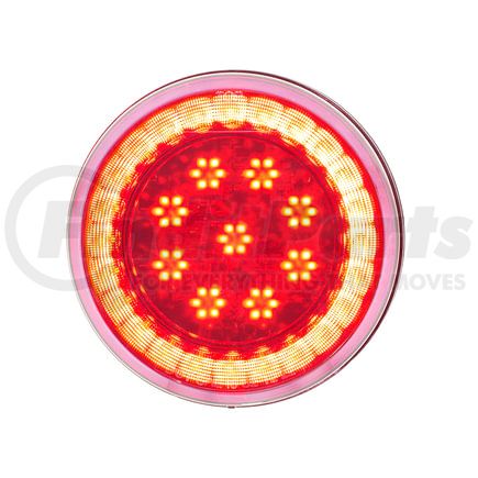 36097 by UNITED PACIFIC - Brake / Tail / Turn Signal Light - 4", Round, 33 LED, Red LED, Clear Lens, S-Series Lumos Light