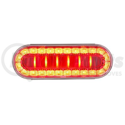 36102 by UNITED PACIFIC - Brake / Tail / Turn Signal Light - 6", Oval, 30 LED, Red LED, Clear Lens, I-Series Lumos Light