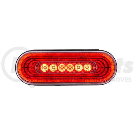 36571 by UNITED PACIFIC - Brake / Tail / Turn Signal Light - 22 LED, 6" Oval, Abyss Lens Design, with Plastic Housing, Red LED/Clear Lens