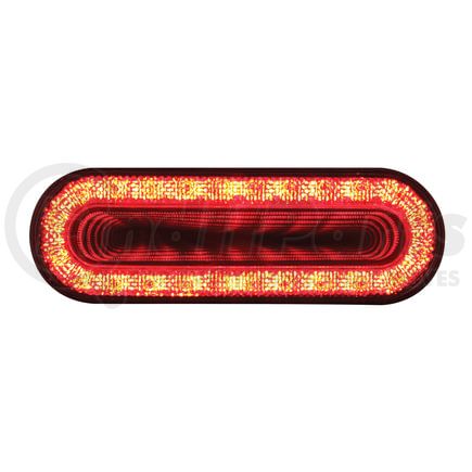 36664 by UNITED PACIFIC - Brake/Tail/Turn Signal Light - 24 LED 6" Oval Mirage, Red LED/Clear Lens