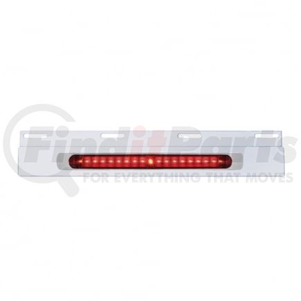 36714 by UNITED PACIFIC - Mud Flap Hanger - Mud Flap Plate, Top, Stainless, with 19 LED 17" Light Bar & Bezel, Red LED/Red Lens