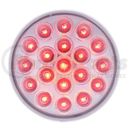 36722 by UNITED PACIFIC - Stop, Turn, & Tail Light - 19 LED 4" Round, Double Fury, with Warning Light, Red & Amber LED/Clear Lens