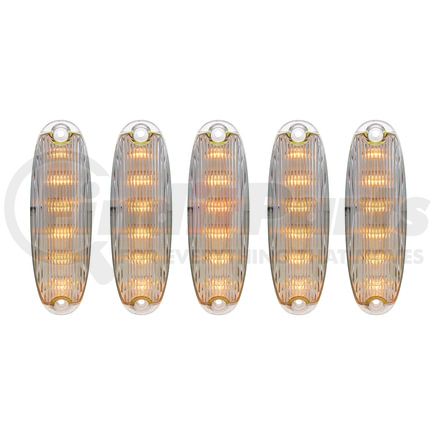 36822 by UNITED PACIFIC - Truck Cab Light - 6 Amber LED Cab Lights, for 2008-2017 Freightliner Cascadia, Clear Lens