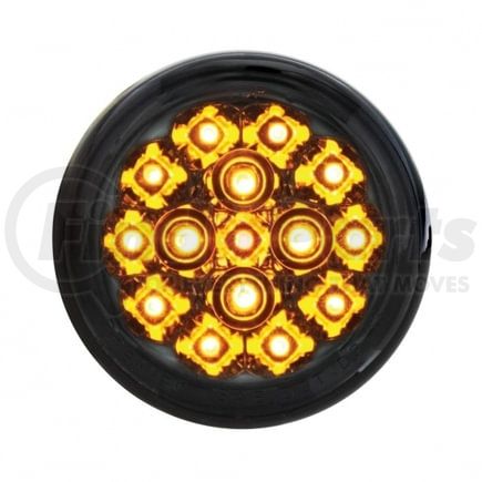 37119 by UNITED PACIFIC - Turn Signal Light - 15 LED 2 3/8", Amber LED/Smoke Lens, for Harley