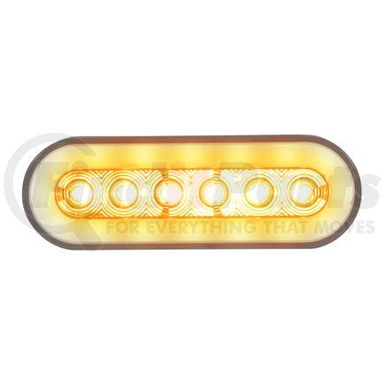 37131 by UNITED PACIFIC - Brake/Tail/Turn Signal Light - LED 6" Oval Stop/Turn/Tail "Glo" Light Clear