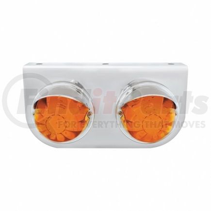 37256 by UNITED PACIFIC - Marker Light - LED, with Bracket, with Bezel and Visor, Dual Function, Two 17 LED Lights, Amber Lens/Amber LED, Stainless Steel, 3" Lens, Watermelon Design