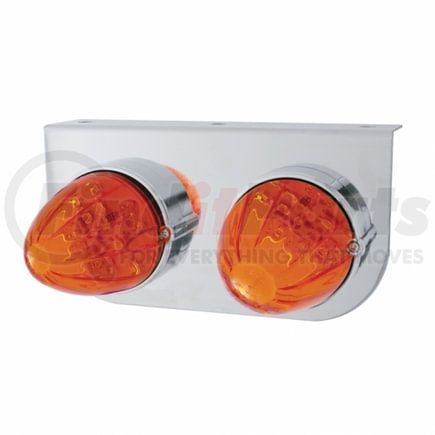 37305 by UNITED PACIFIC - Grakon 1000 LED Marker Light with Bracket - Bullet Style, with Two 19 LED Lights, Dark Amber Lens/Amber LED, Stainless Steel