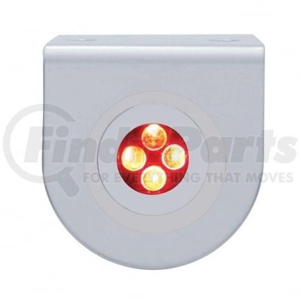 37858 by UNITED PACIFIC - Marker Light - LED, with Bracket, 4 LED Fastener Light, Clear Lens/Red LED, Stainless Steel