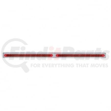 37933 by UNITED PACIFIC - Light Bar - 25-5/16" Stainless Steel, Red LED/Lens, with 2 x 19 LED 12" Light