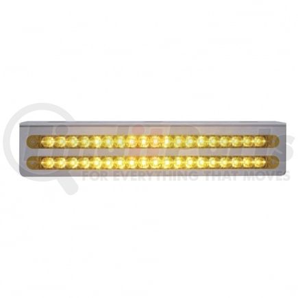 37928 by UNITED PACIFIC - Light Bar - Stainless, with Bracket, Reflector/Stop/Turn/Tail Light, Amber LED and Lens, Stainless Steel, Dual Row, 19 LED Per Light Bar