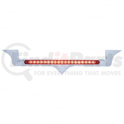 37971 by UNITED PACIFIC - Hood Emblem - Chrome, with 19 LED Reflector Light Bar, Red LED/Red Lens, for Kenworth