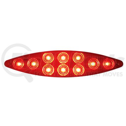 38797 by UNITED PACIFIC - Brake/Tail/Turn Signal Light - 10 LED "Cat's Eye", Red LED/Red Lens