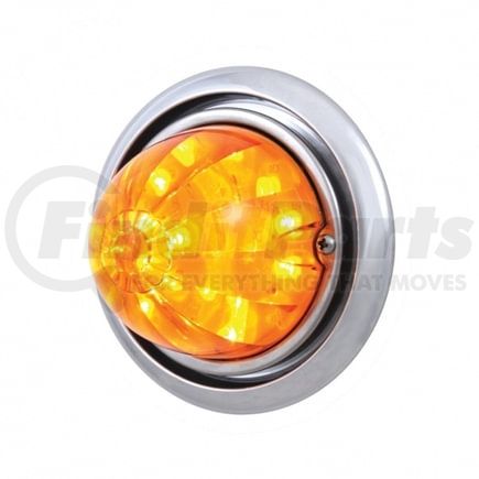 39140 by UNITED PACIFIC - Bumper Guide Light - Front, with 17 Amber LED Dual Function Watermelon Light, for Freightliner Columbia, Amber Lens